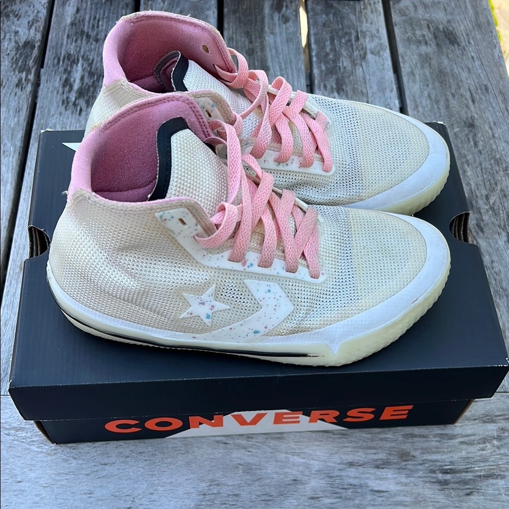 Converse Kids High-Top Sneakers - Pink and Cream